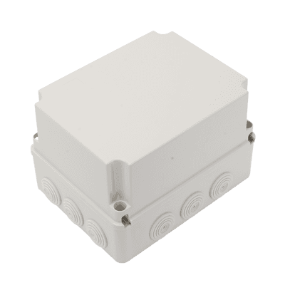 Caja Derivación-Conexión de Plástico (190 X 240 X 165 mm) con 12 Glándulas de Goma. Para Instalaciones Comerciales, Residenciales e Industriales. Incluye Tornillería para su Tapa. Funciona También como Registro.