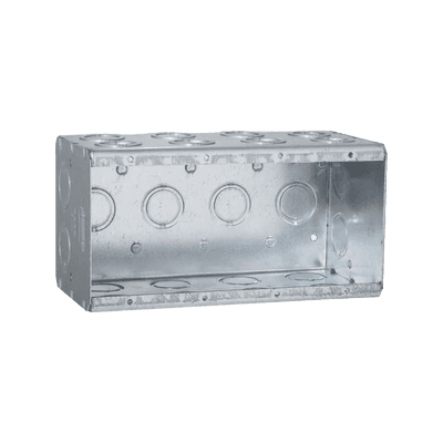 Caja Multigang de 4 Gangs/ Profundidad de 3-1/2 Pulgadas (8.89 cm)/ 24 Entradas de 1/2 - 3/4 Pulgadas (1.27 - 1.91 cm)
