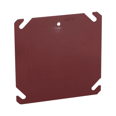 Tapa Cuadrada Para Caja Galvanizada de 4" / Color Rojo.