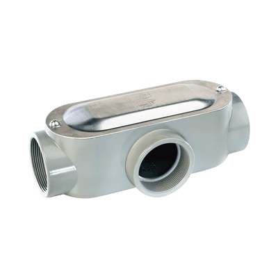 Caja Condulet tipo T de 3/4" (19.05 mm)/ Incluye tapa y tornillos.