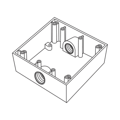 Caja Cuadra de 3/4" a Prueba de  Intemperie/ Cuenta con 2 salidas.