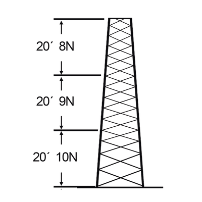 Torre especial Autosoportada Robusta de 18 m. Linea SSV HEAVY DUTY (Sec. 8 - 10)