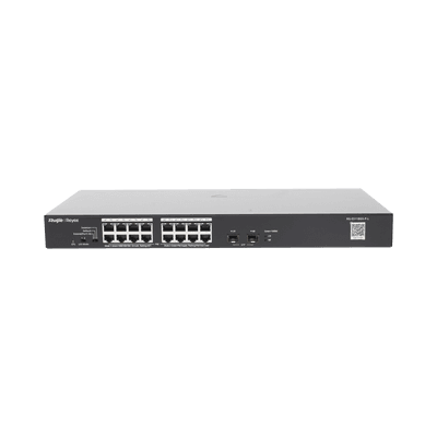Switch PoE+ No Administrable, Hasta 247 Watts, con 18 Puertos Gigabit PoE+ y 2 Uplinks SFP 1G, Visible en la Topología