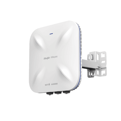 Punto de Acceso Mesh Wi-Fi 6 Industrial para Exterior Omnidireccional 5.95Gbps, MU-MIMO 4x4, 360°, Filtros Anti Interferencia y Auto Optimización con IA, puerto eth 2.5G y SFP