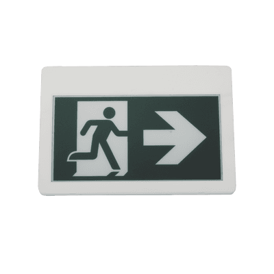 Letrero LED de Señalización de salida "Hombre Corriendo"/ Alto brillo / Uso en pared, lateral o techo / Batería de Respaldo Incluida con hasta 120 minutos de duracion