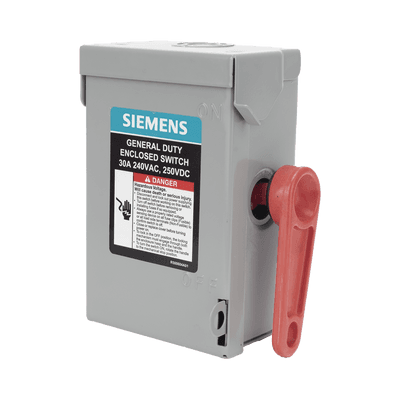 Interruptor de Seguridad GNF221A, 240Vca, 2 polos, 30 Amp, sin portafusibles, Nema 1.