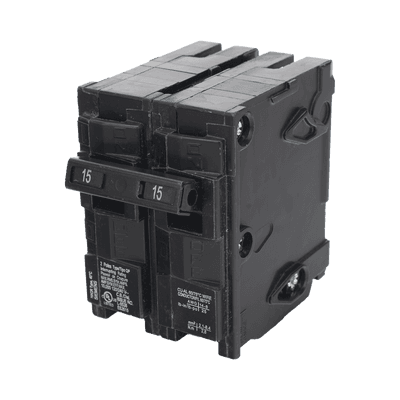 Interruptor automático enchufable tipo QP 2 polos, 15 amp
