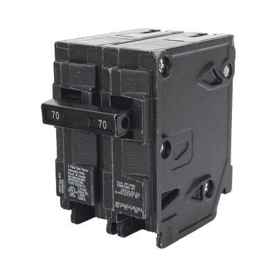 Interruptor automático enchufable tipo QP 2 polos, 70 amp