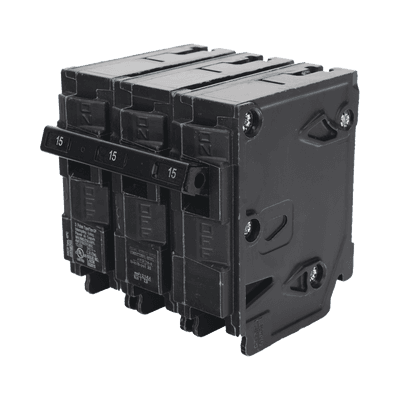 Interruptor automático enchufable tipo QP 3 polos, 15 amp