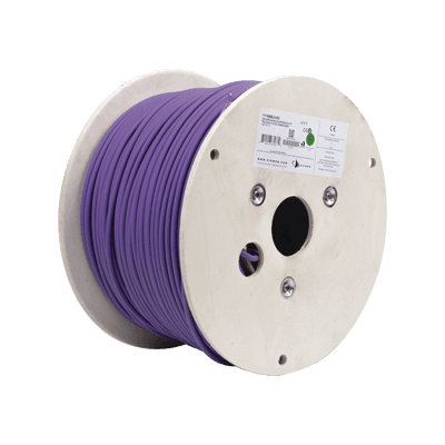 Bobina de Cable Blindado F/UTP de 4 Pares, Z-MAX, Cat6A, Soporte de Aplicaciones 10GBase-T, LS0H (Libre de Gases Toxicos), Color Violeta, 305 Metros (1000 Pies)