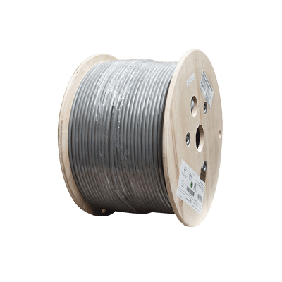Bobina de Cable Blindado F/UTP de 4 Pares, Z-MAX, Cat6A, Soporte de Aplicaciones 10GBase-T, CM, Color Gris, 305 Metros (1000 Pies)