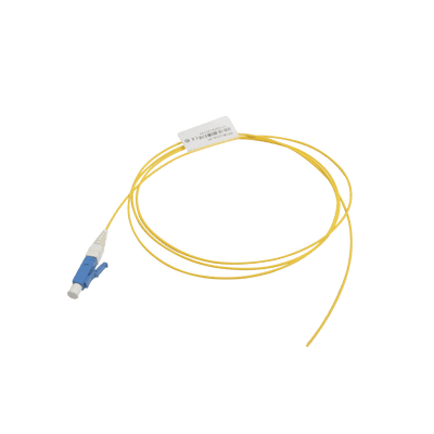 Pigtail de Fibra Óptica LC/UPC Simplex, Monomodo OS1/OS2 XGLO, OFNR, Color Amarillo, 1 Metro (3.28 Pies)