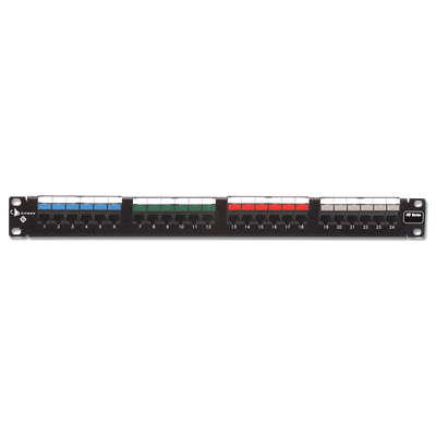 Patch Panel UTP HD6 de 24 Puertos, Precargado con Jacks Categoría 6, Plano, 1UR
