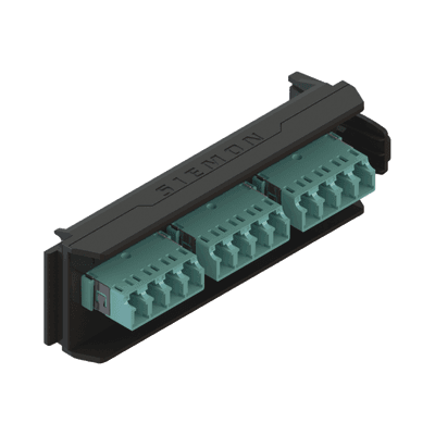 Placa Acopladora LightVerse, 6 Conectores Dúplex LC/UPC, Acepta hasta 12 Fibras Multimodo OM3 y OM4 (No Shuttered)