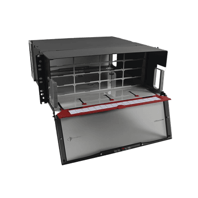 Distribuidor de Fibra Óptica de Alta Densidad LigthVerse *Pro* Para Rack de 48.26 cm (19 Pulgadas), Acepta 16 Placas Plug and Play, Hasta 384 Fibras, 4 UR