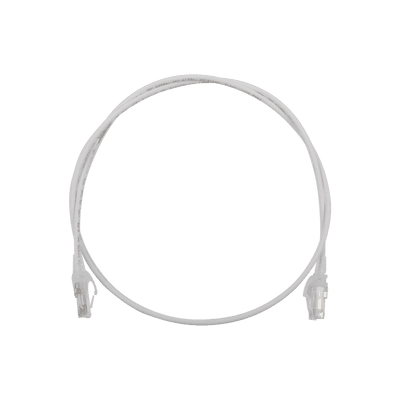 Patch Cord MC6 Modular Cat6 UTP, CM/LS0H, 0.91 Metros (3 Pies), Color Blanco, Diámetro Reducido (28AWG)