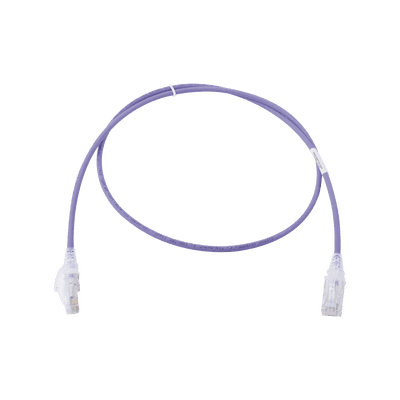 Patch Cord MC6 Modular Cat6 UTP, CM/LS0H, 0.91 Metros (3 Pies), Color Violeta, Diámetro Reducido (28AWG), Versión Bulk (Sin Empaque Individual)