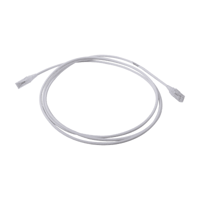 Patch Cord MC6 Modular Cat6 UTP, CM/LS0H, 2.13 Metros (7 Pies), Color Blanco, Diámetro Reducido (28AWG)