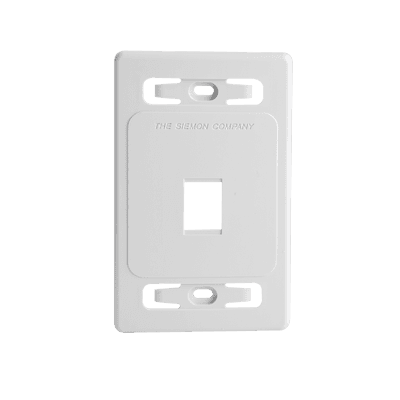 Placa de Pared Modular MAX, de 1 Salida, Color Blanco, Version Bulk (Sin Empaque Individual)