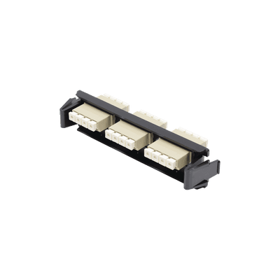 Placa Acopladora de Fibra Óptica Quick-Pack, Con 3 Conectores LC Quad (12 Fibras), Para Fibra Multimodo, Beige