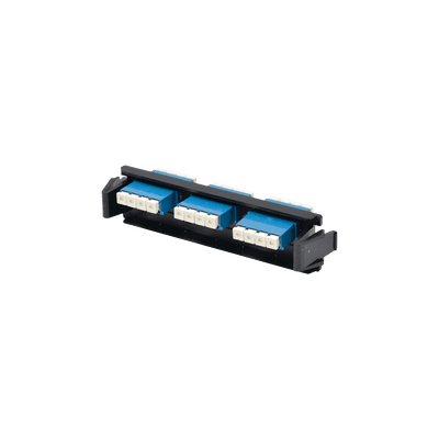 Placa Acopladora de Fibra Óptica Quick-Pack, Con 6 Conectores LC/UPC Duplex (12 Fibras), Para Fibra Monomodo, Azul