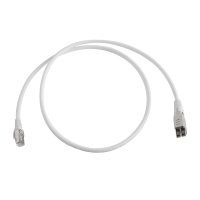 Patch Cord TERA Cat6A 1/10G Ethernet, de 4 Pares y Conector Modular, LS0H, Color Marfil, 1 Metro (3.28 Pies)