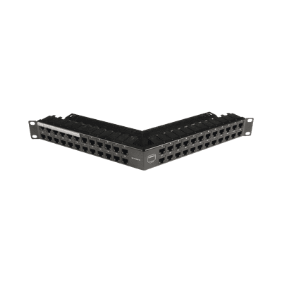 Patch Panel Z-Max de 48 Puertos, Blindado, Precargado con Jacks Categoría 6A, Angulado, 1UR