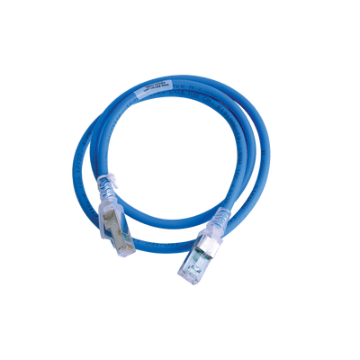 Patch Cord Z-MAX Cat6A S/FTP, CM/LS0H, 0.91 Metros (3 Pies), Color Azul, Versión Bulk (Sin Empaque Individual)