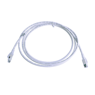 Patch Cord Z-MAX Cat6A S/FTP, CM/LS0H, 2.13 Metros (7 Pies), Color Blanco, Versión Bulk (Sin Empaque Individual)