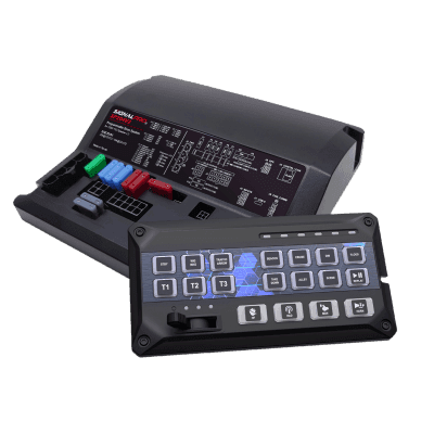 Sirena Vehicular de 200W de Potencia, Programable, Con Controlador de Panel Deslizante de 19 botones, indicador de flecha de tráfico de 6 LED, 12 Salidas Auxiliares