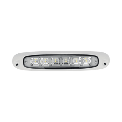 LUZ DE ESCENA SPW13, BASE BLANCA, 12–24VCD, LED BLANCO Y LENTE TRANSPARENTE