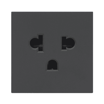 Módulo para Tomacorriente Euroamericano / Color Negro / 45x45 mm (1.77 x 1.77 pulgadas) / Compatible con Torres y Cajas para Escritorio