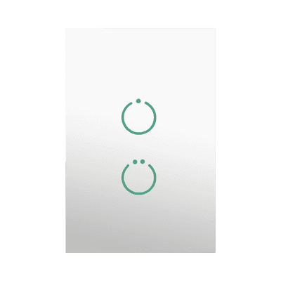 (ZWAVE) Interruptor On/Off panel táctil touch inalámbrico Zwave Plus 2 botones. Compatible con Hubitat HC8, Álula  M2M, otro