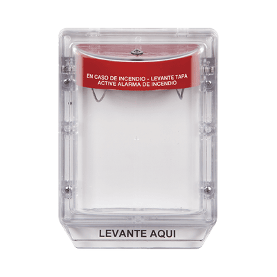 Cubierta Protectora de Policarbonato Serie Stopper IIÆ, Con Bocina, Sin Espaciador, Montaje Empotrado, Etiqueta en Español