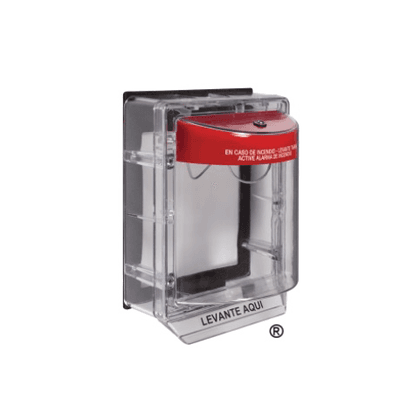 Cubierta Protectora De Policarbonato, Sin Sirena, Con Espaciador Transparente, Texto En Español, Listado UL/cUL, 17.78 Cm (7 Pulgadas) Alto X 12.7 Cm (5 Pulgadas) Ancho X 13.21 Cm (5.2 Pulgadas) Profundidad, Serie Weather Stopper