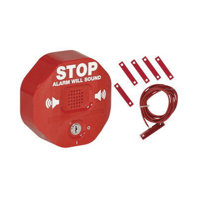 Alarma Multifunción Exit Stopper® para proteger puertas dobles (incluye contactos magnéticos)