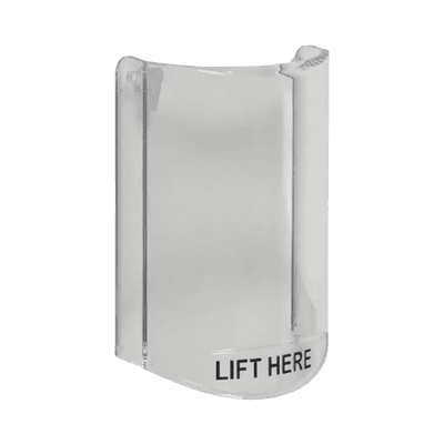 Cubierta Protectora De Policarbonato, Súper Resistente, Sin Sonido, Texto En Ingles, Para Botones Multiusos Serie StopperÆ Station De STI