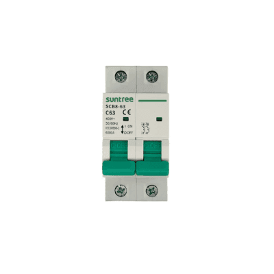 Protección Térmica/ Interruptor 2P, 50 A,  Corriente Alterna 400Vca para Aplicación Fotovoltaica Montaje Riel DIN