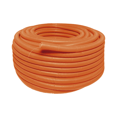 Manguera Poliducto Corrugado Flexible Naranja Reforzado de 1/2" x 100 m Para Instalaciones Eléctricas /Polietileno Alta Densidad HDPE/ Sin guía /Resistente a Intemperie.