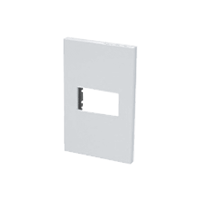 Placa de policarbonato con base de acero para 1 módulo 1/3 color blanco.