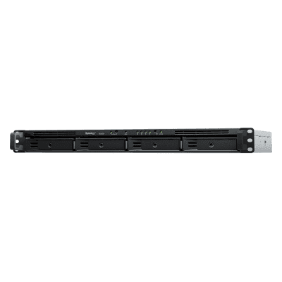 NAS RackStation RS422+ | 4 Bahías | 1U | AMD Ryzen R1600 | 2 GB DDR4 ECC | 570 MB/s Lectura | 530 MB/s Escritura | Puertos Dual 1GbE | Actualización 10GbE | Compatibilidad RAID | Synology DSM.