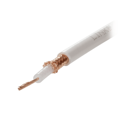 Carrete de 100 Metros (328.08 Pies) de Cable Tipo RG58AU, con Forro Blanco