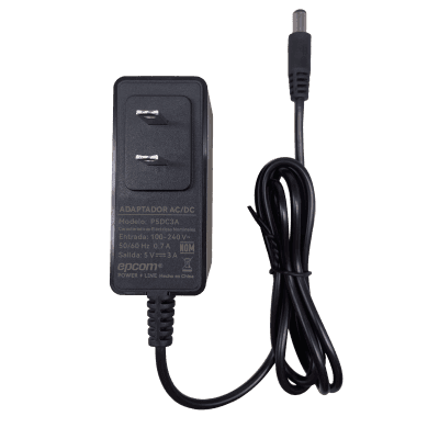 Adaptador de Corriente DC / 5V 3A 15W / Entrada 100-240V AC / Protección Sobre-Corriente y Cortocircuito / LED Indicador / Plug 5.5mm x 2.1mm
