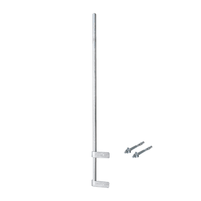 Mástil Liviano de Pared de 1.5 m (Diam. 1-1/4") con Cejas de Fijación  Soldadas, ¡No se gira! Incluye Taquetes para instalación.