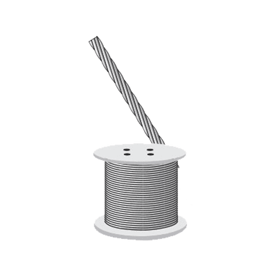 Cable de Retenida 7 Hilos , Resistencia 600 kg, Diámetro 1/8" (Metro). Acero Galvanizado