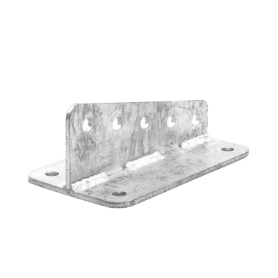 Ancla Aleta de 5 Orificios con 4 Puntos de Fijación. Uso en Fijación de mástiles. Galvanizado por Inmersión en Caliente.