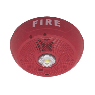 Sirena con Lámpara LED Estroboscópica / Montaje en Techo / Nivel de Candelas Seleccionable / Color Rojo / Nuevo Diseño Moderno y Elegante / Menor Consumo de Corriente