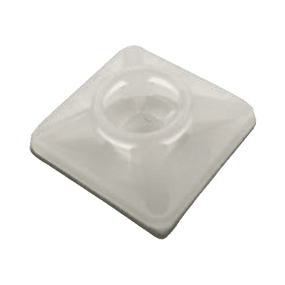 Base Autoadherible para Cinchos Práctica y Eficiente para la Organización y Fijación de Cables, Fabricada en Nylon Resistente y de Color Natural con una Medida de 19x19 mm, Paquete con 100 Piezas (4210-00001)