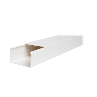 Canaleta TMK-4577 en PVC Blanco Autoextinguible: Solución Segura y Estética para Entornos Interiores, con Gran Capacidad de Resguardo de Cables, Medidas : 45 mm x 77 mm x 2.5 m (5500-01250)