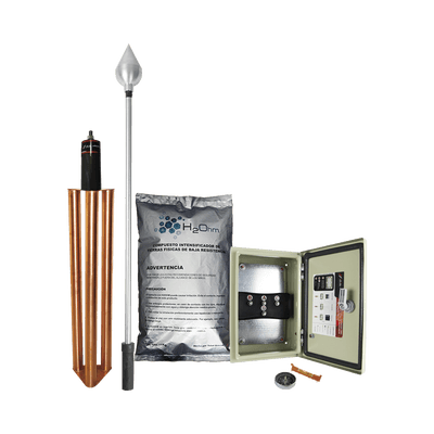 Kit de Pararrayo con Punta en Acero Inoxidable con Diámetro de Protección de 160 metros.